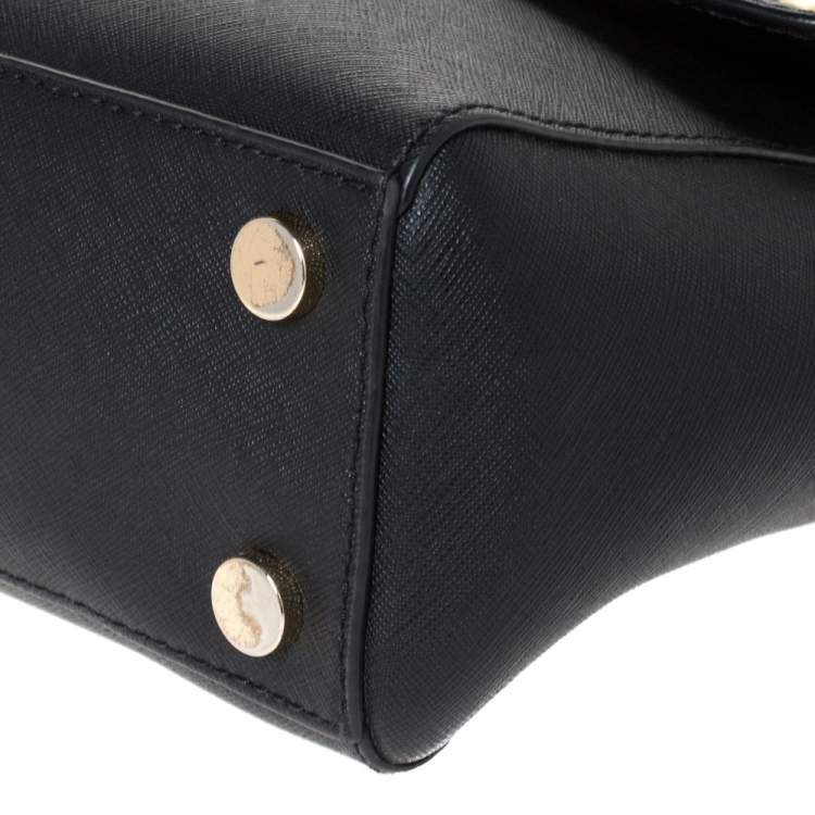 Pre Owned Michael Kors Black Leather Small Ava Top Handle Bag
