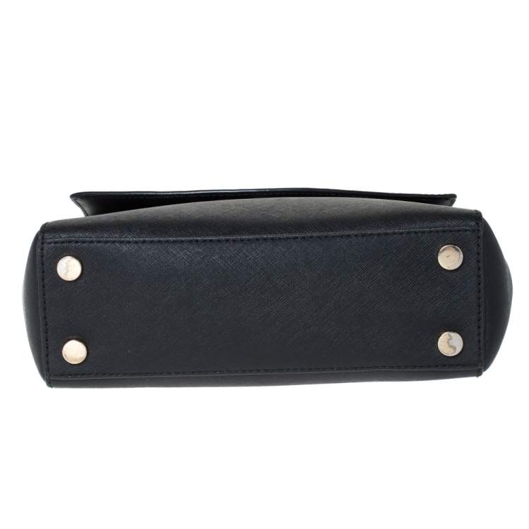 Pre Owned Michael Kors Black Leather Small Ava Top Handle Bag