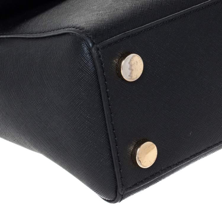 Pre Owned Michael Kors Black Leather Small Ava Top Handle Bag