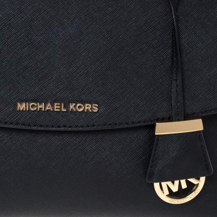 Pre Owned Michael Kors Black Leather Small Ava Top Handle Bag