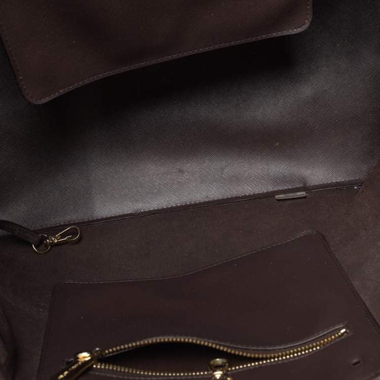 Pre Owned Michael Kors Dark Brown Leather Medium Jet Set Tote