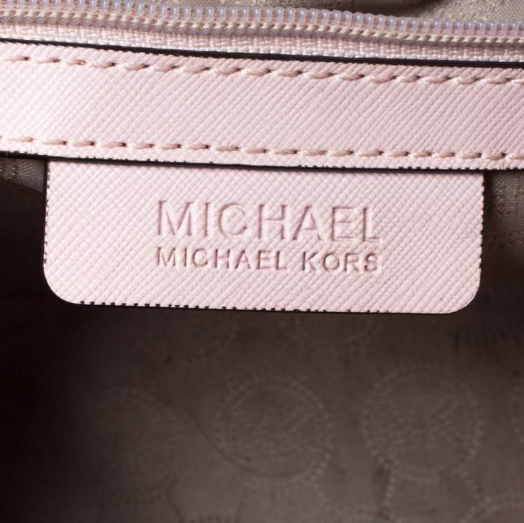 Pre Owned Michael Michael Kors Blossom Pink Leather Medium Selma Satchel