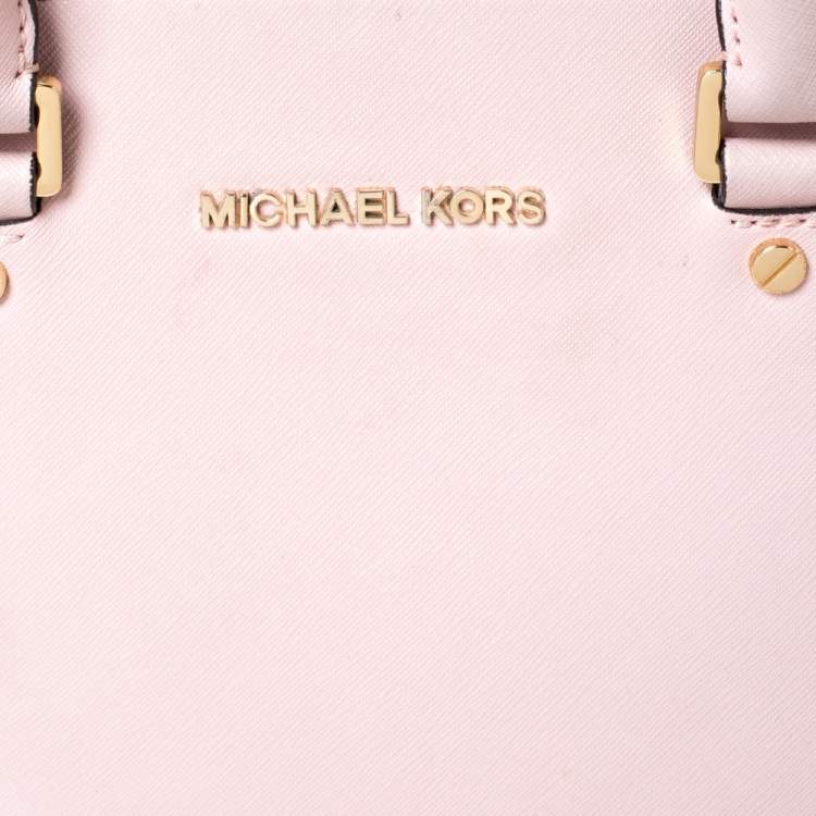 Pre Owned Michael Michael Kors Blossom Pink Leather Medium Selma Satchel