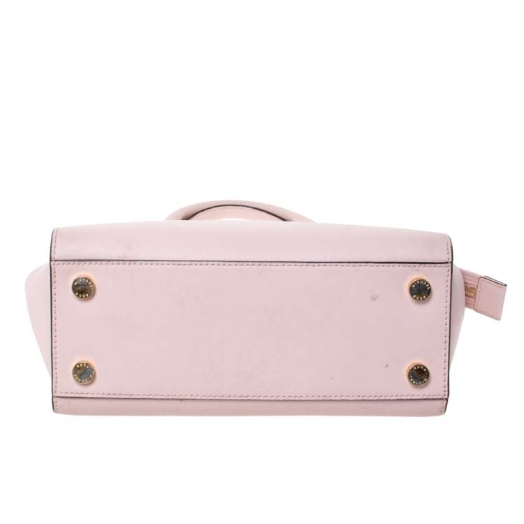 Pre Owned Michael Michael Kors Blossom Pink Leather Medium Selma Satchel