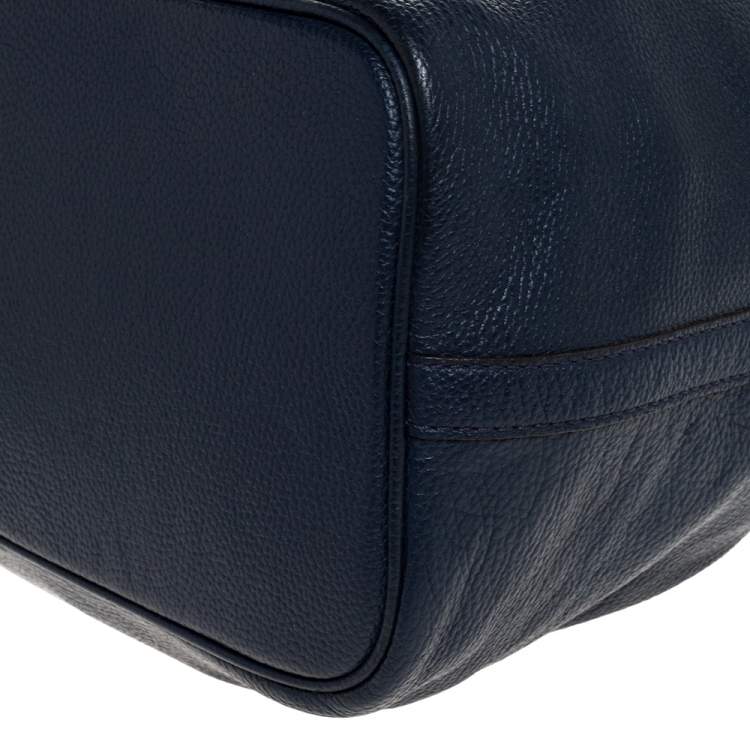 Pre Owned Michael Kors Navy Blue Leather Large Colgate Grab Shoulder Bag