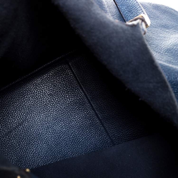 Pre Owned Michael Kors Navy Blue Leather Large Colgate Grab Shoulder Bag