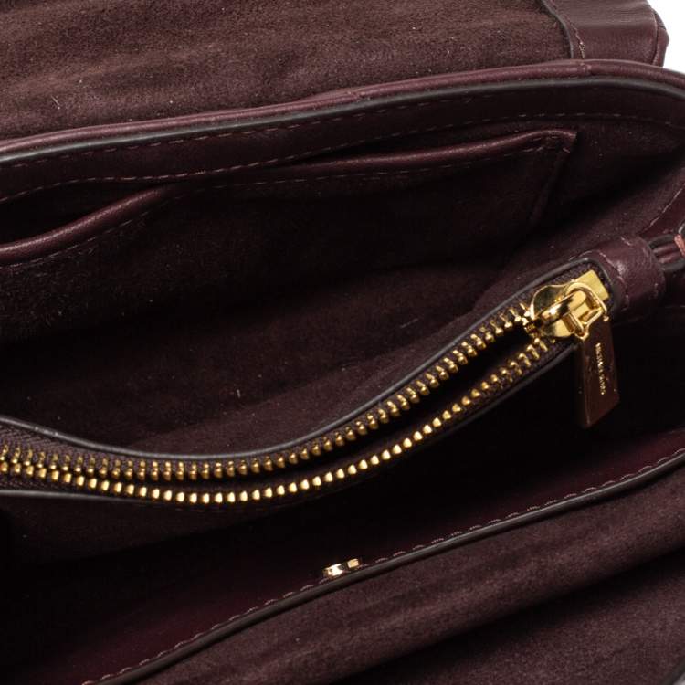 Pre Owned Michael Kors Burgundy Leather Medium Cece Shoulder Bag