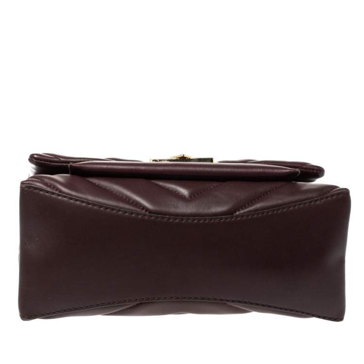 Pre Owned Michael Kors Burgundy Leather Medium Cece Shoulder Bag