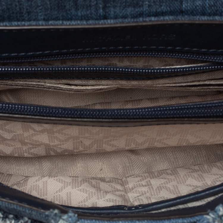 Pre Owned Michael Kors Blue Denim and Leather Vivianne Shoulder Bag