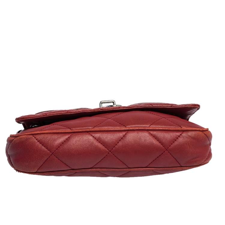 Pre Owned Michael Michael Kors Red Leather Shoulder Bag