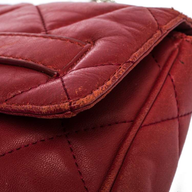 Pre Owned Michael Michael Kors Red Leather Shoulder Bag