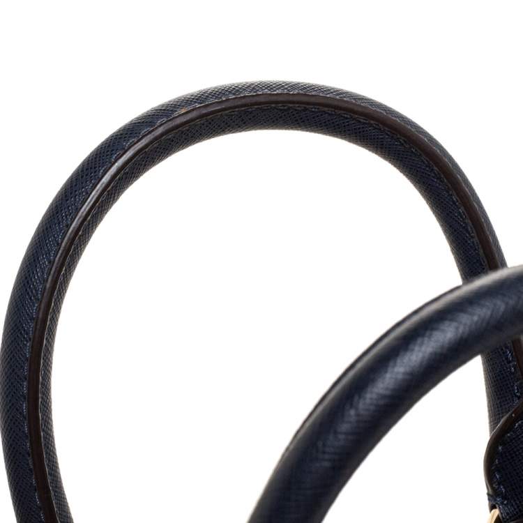 Pre Owned Michael Kors Two Tone Blue Saffiano Leather Small Dillon Tote