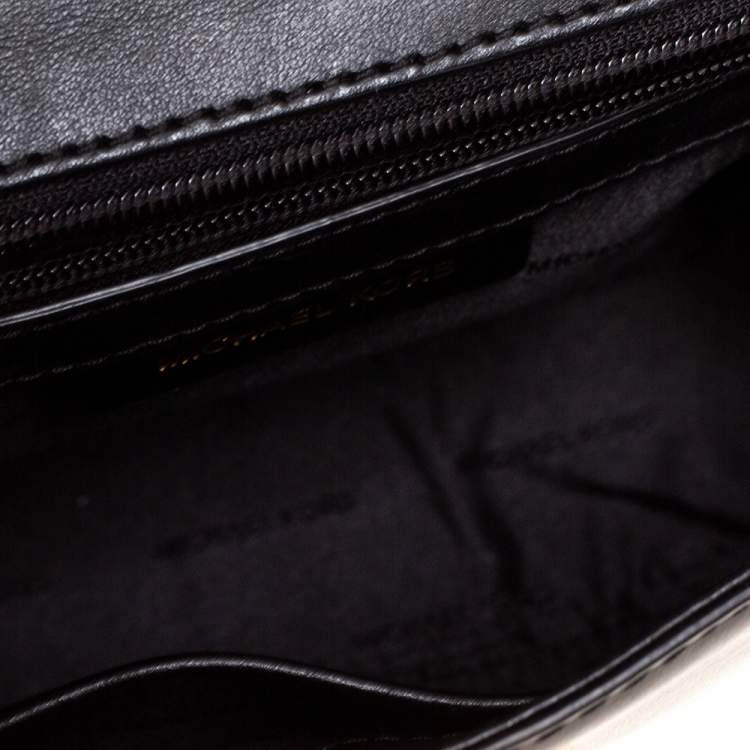 Pre Owned Michael Kors Black Leather Ava Top Handle Bag