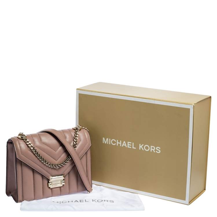 Pre Owned Michael Kors Nude Pink Quilted Leather Whitney Shoulder Bag