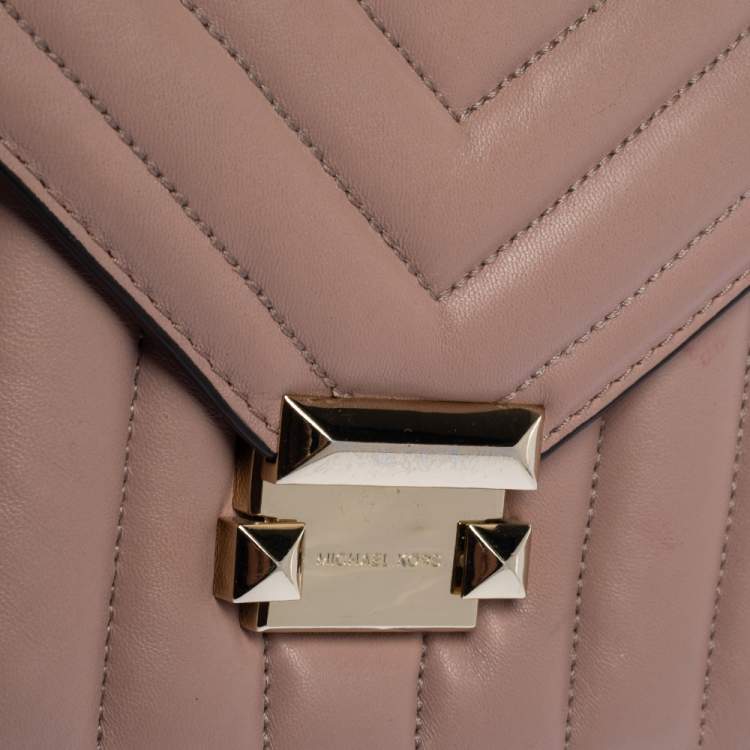 Pre Owned Michael Kors Nude Pink Quilted Leather Whitney Shoulder Bag