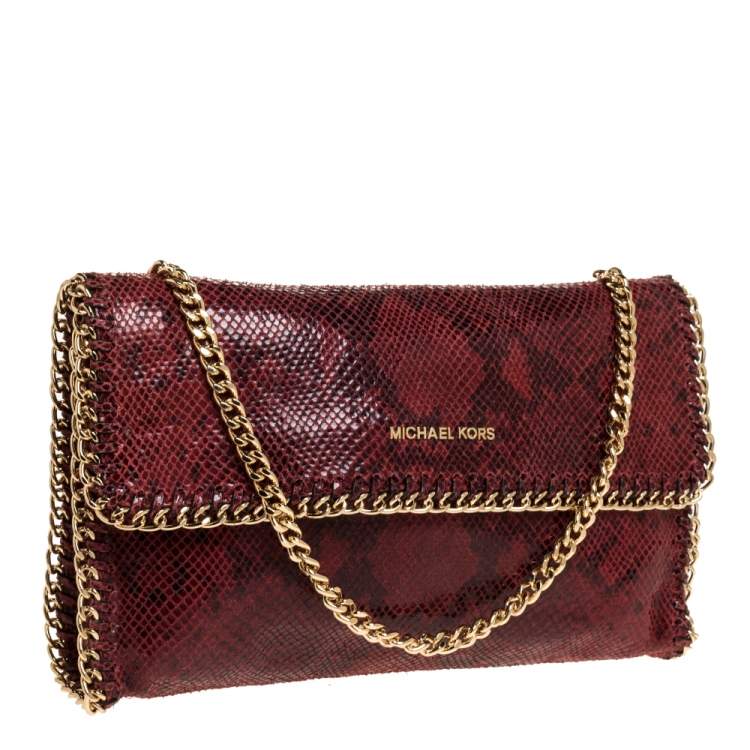 michael kors red snakeskin bag