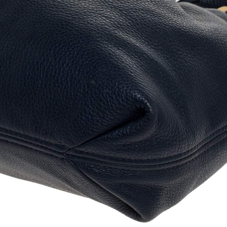 Pre Owned Michael Kors Blue Leather Large Camden Drawstring Shoulder Bag