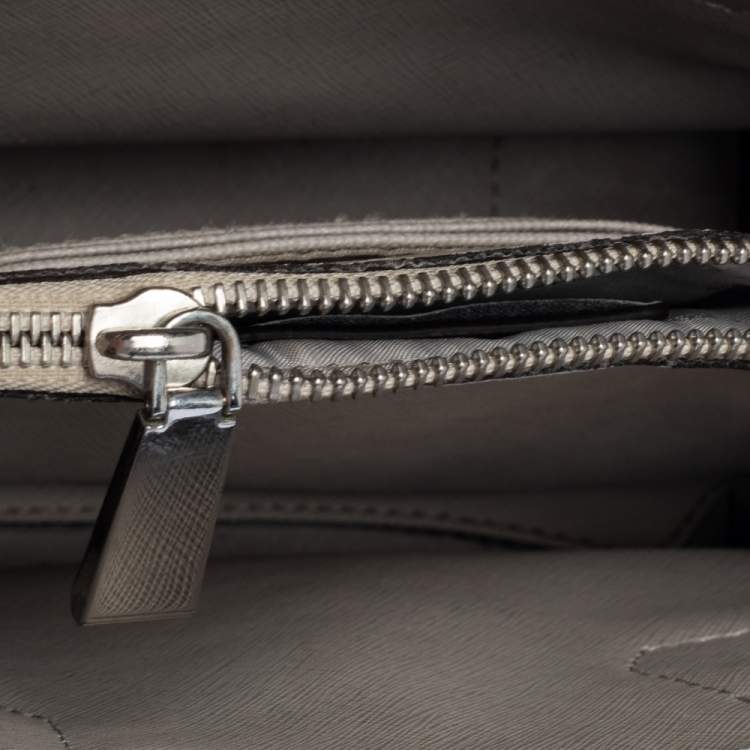 Pre Owned Michael Kors Blue Croc Embossed Leather Mini Mercer Convertible Tote