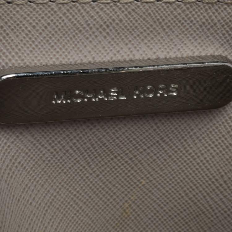 Pre Owned Michael Kors Blue Croc Embossed Leather Mini Mercer Convertible Tote