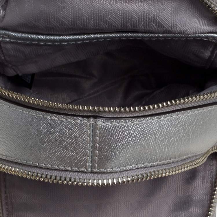 Pre Owned Michael Kors Silver Leather Mini Rhea Backpack