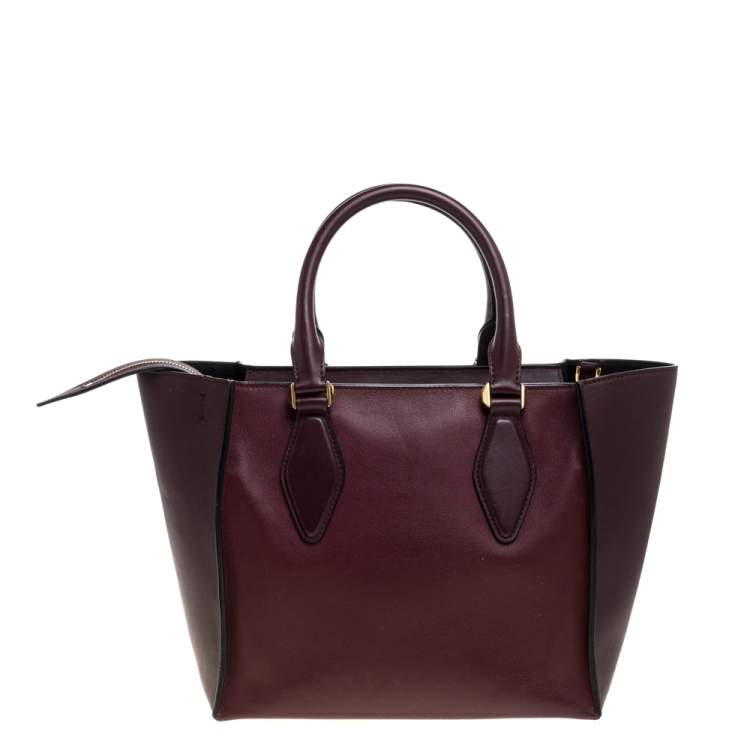 Pre Owned Michael Kors Collection Burgundy Leather Medium Gracie Tote