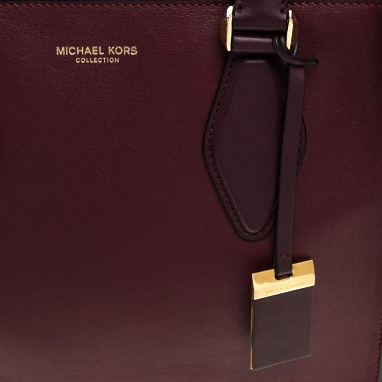 Pre Owned Michael Kors Collection Burgundy Leather Medium Gracie Tote