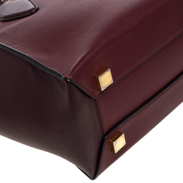 Pre Owned Michael Kors Collection Burgundy Leather Medium Gracie Tote