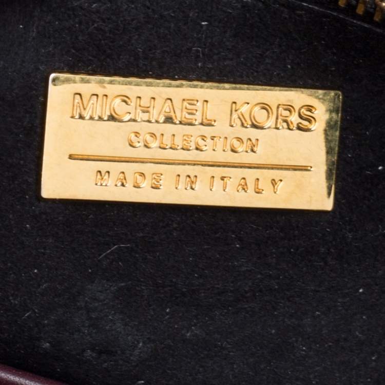 Pre Owned Michael Kors Collection Burgundy Leather Medium Gracie Tote