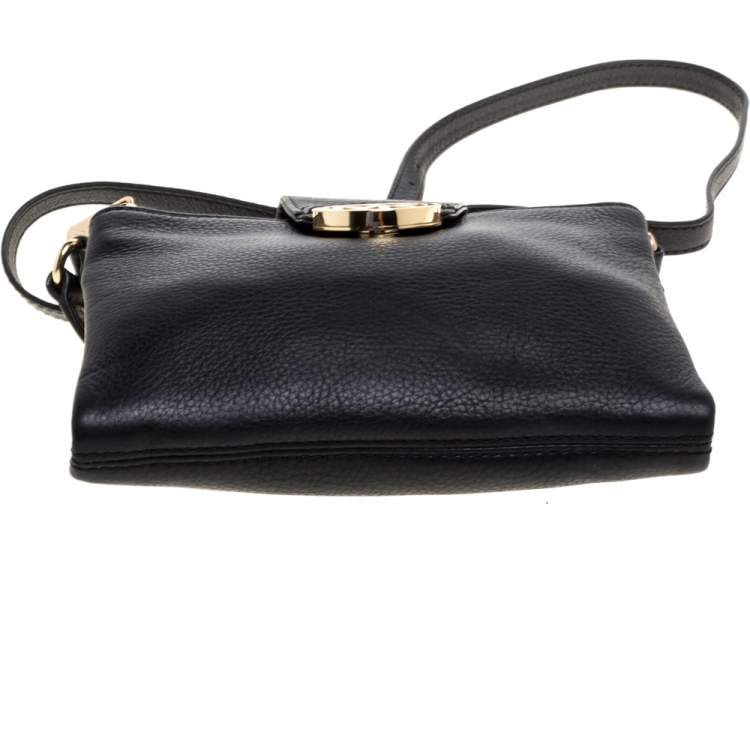 مملوكة مسبقًا Michael Kors Black Leather Fulton Crossbody Bag