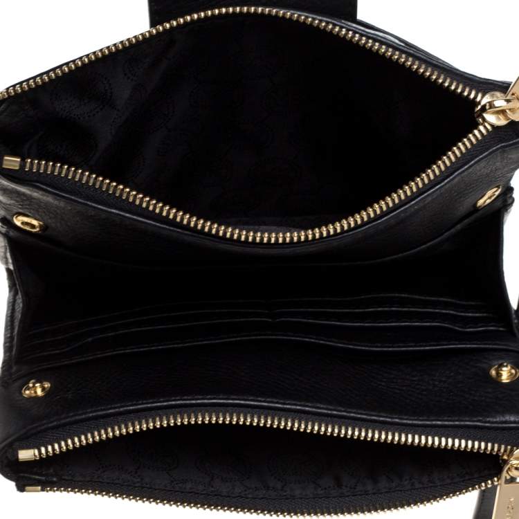 مملوكة مسبقًا Michael Kors Black Leather Fulton Crossbody Bag