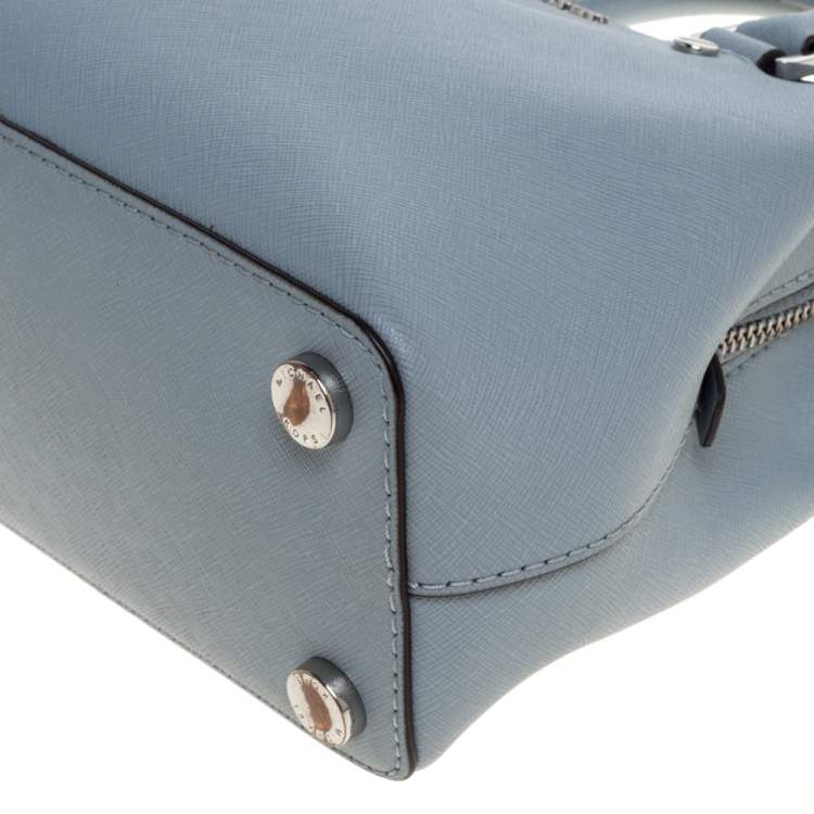 Pre Owned Michael Kors Powder Blue Saffiano Leather Small Savannah Satchel