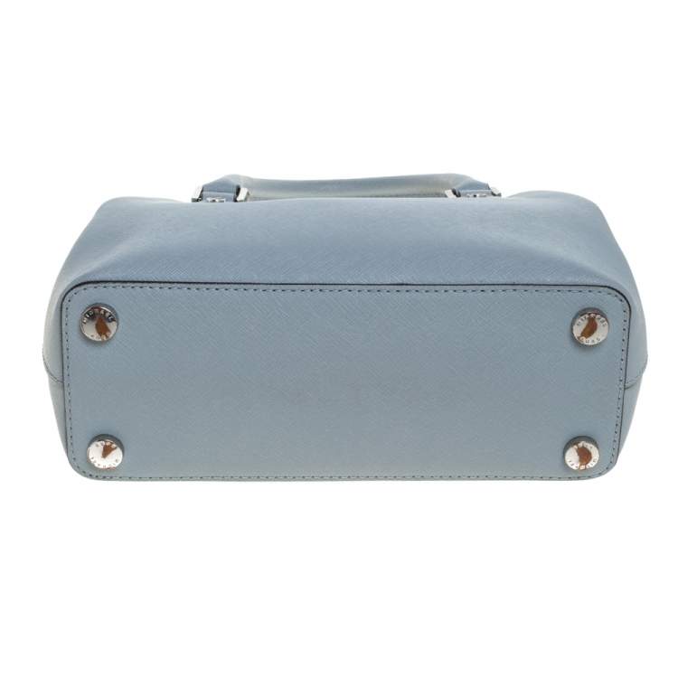 Pre Owned Michael Kors Powder Blue Saffiano Leather Small Savannah Satchel