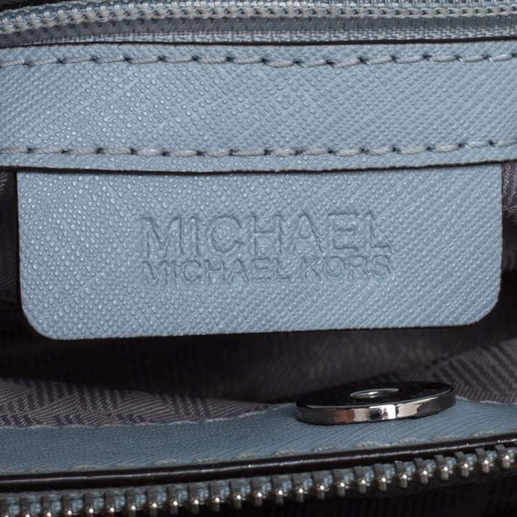 Pre Owned Michael Kors Powder Blue Saffiano Leather Small Savannah Satchel