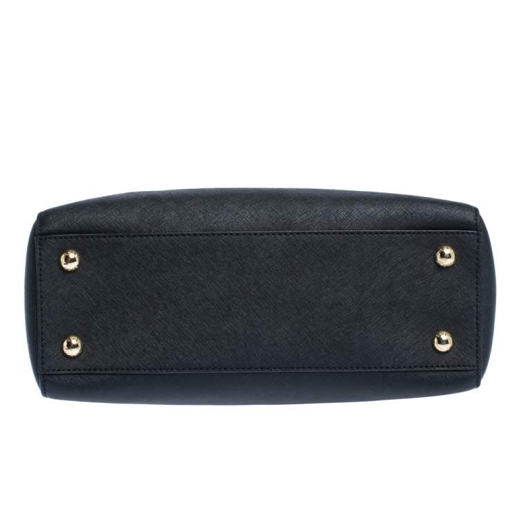 Pre Owned MICHAEL Michael Kors Black Leather Medium Cynthia Tote