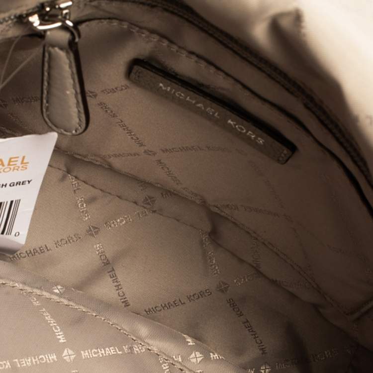 Pre Owned Michael Kors Ash Grey Leather Medium Aria Flap Shoulder Bag