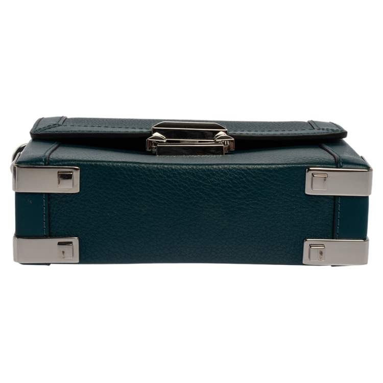 Pre Owned Michael Kors Dark Teal Leather Small Jayne Top Handle Bag