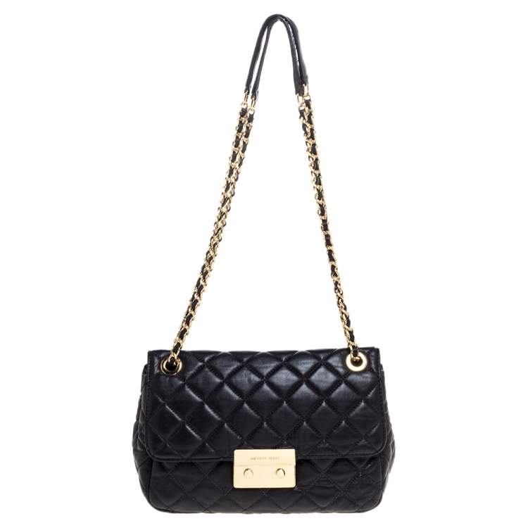 Michael Kors Black Leather Vivianne Shoulder Bag Michael Kors TLC