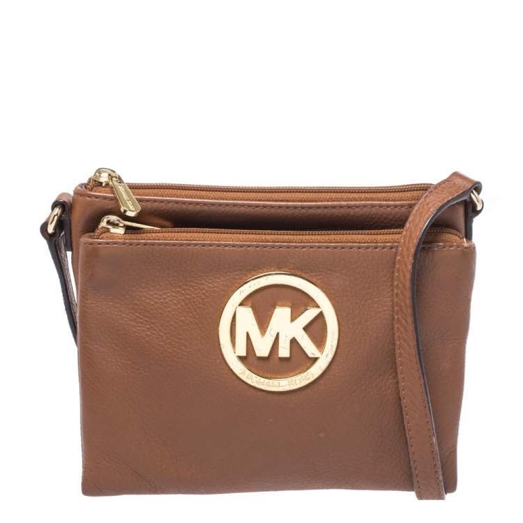 Michael Kors Brown Leather Fulton Crossbody Bag Michael Kors | TLC