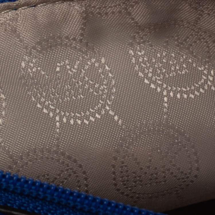 Pre Owned Michael Kors Blue Leather Jet Set Flap Crossbody Bag