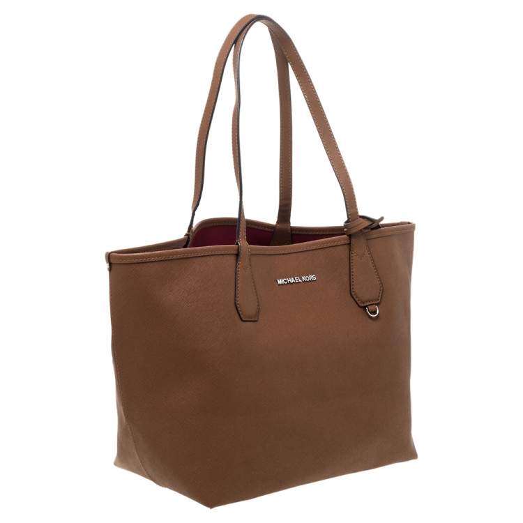 Pre Owned Michael Kors Brown Leather Candy Reversible Tote