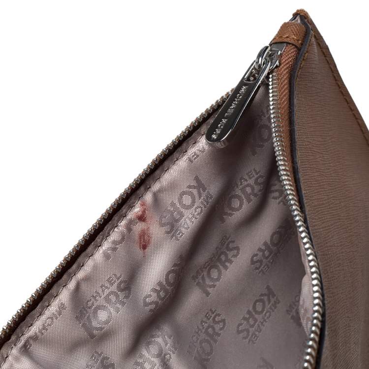 Pre Owned Michael Kors Brown Leather Candy Reversible Tote