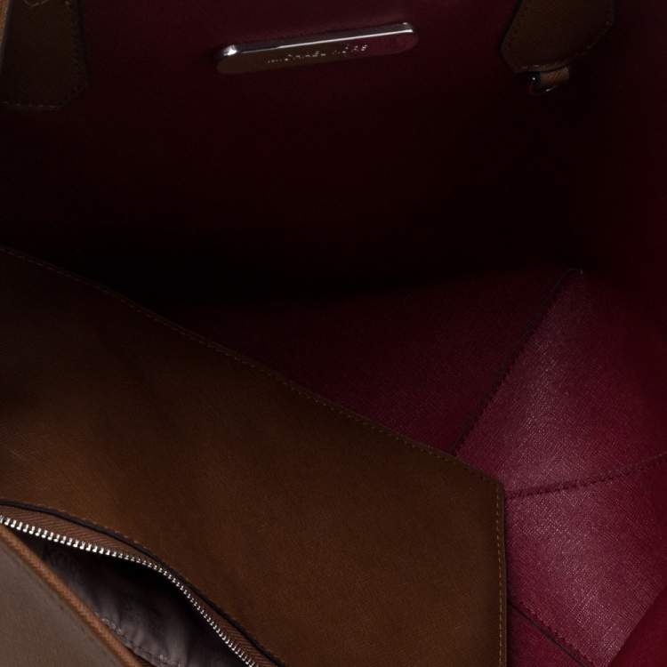 Pre Owned Michael Kors Brown Leather Candy Reversible Tote