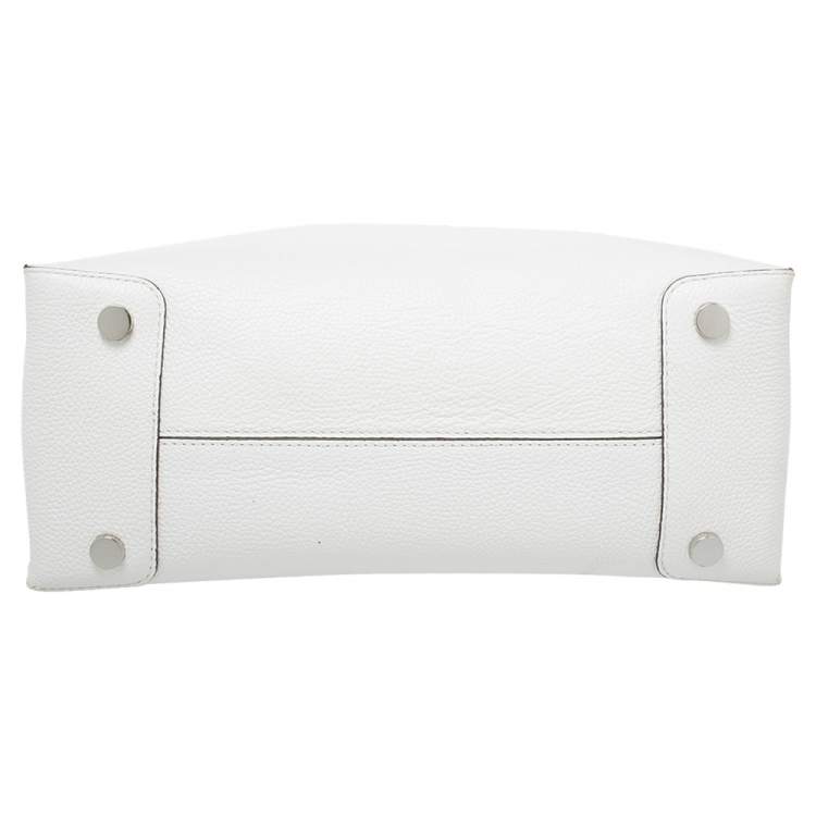 Pre Owned Michael Kors White Leather Mercer Tote