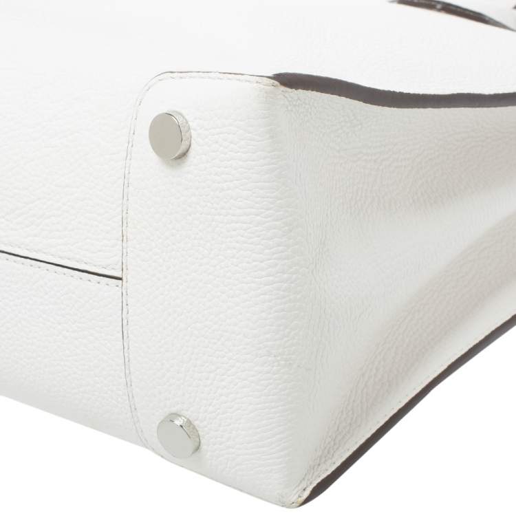 Pre Owned Michael Kors White Leather Mercer Tote