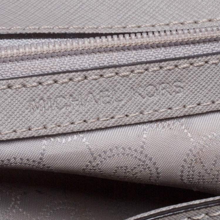Pre Owned Michael Kors Grey Leather Medium Ava Top Handle Bag