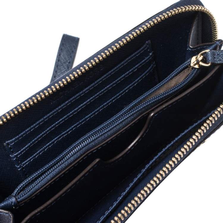 Michael Kors Navy Blue Leather Zip Around Wristlet Wallet Michael Kors | TLC