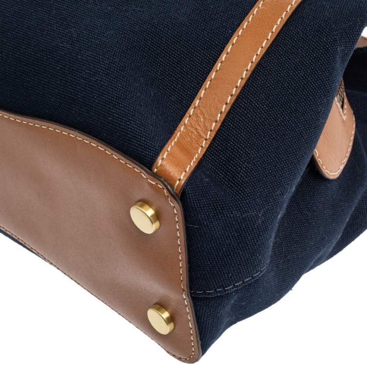 michael kors blue and brown bag