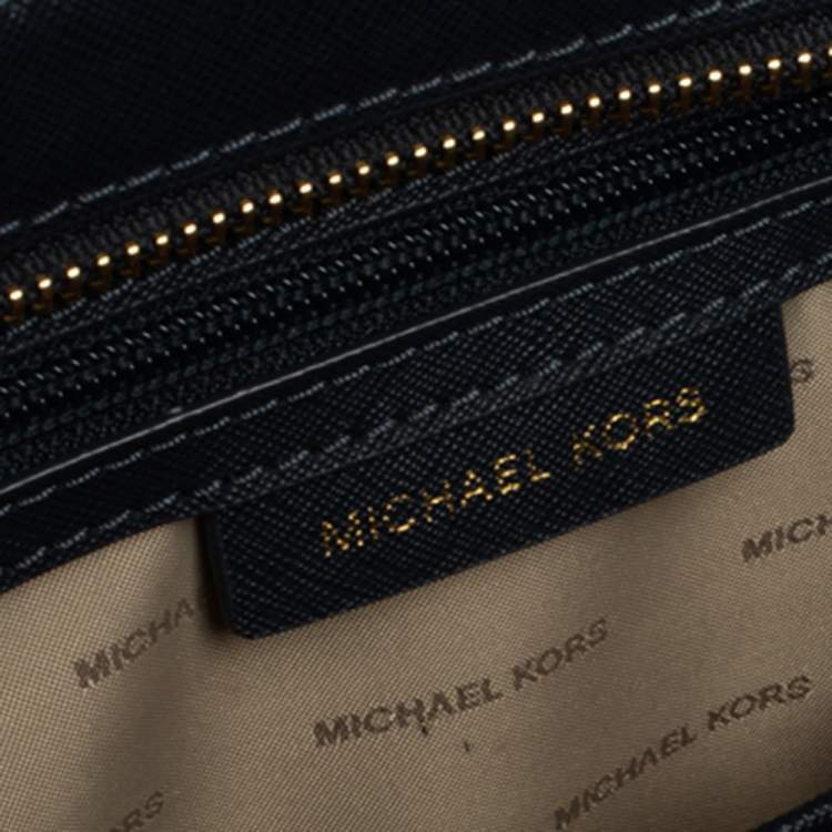 Pre Owned Michael Kors Navy Blue Leather Large Quinn Satchel