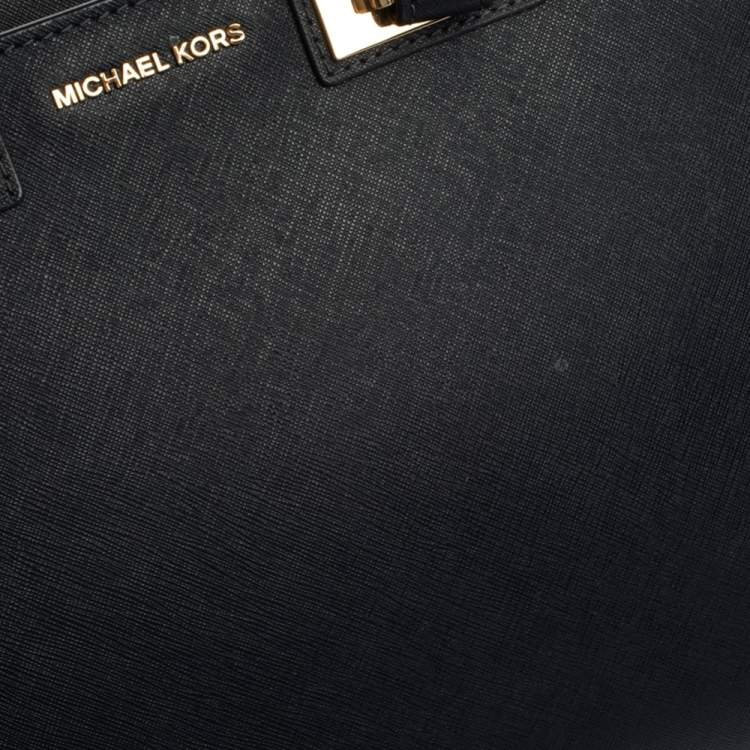 Pre Owned Michael Kors Navy Blue Leather Large Quinn Satchel