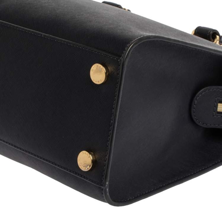 Pre Owned Michael Kors Navy Blue Leather Large Quinn Satchel